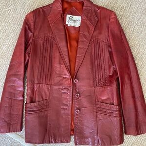 Vintage Women's Red Leather Jacket